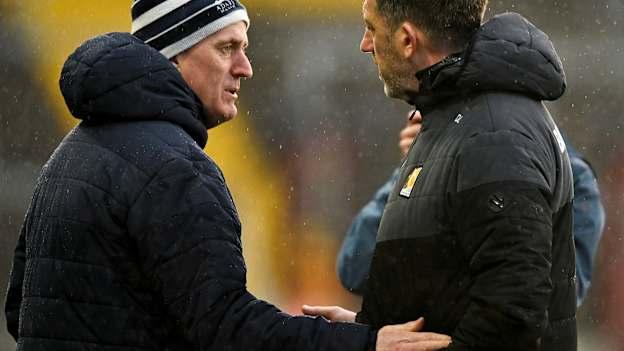 Limerick manager John Kiely and Kilkenny boss Derek Lyng. Photo by Brendan Moran/Sportsfile