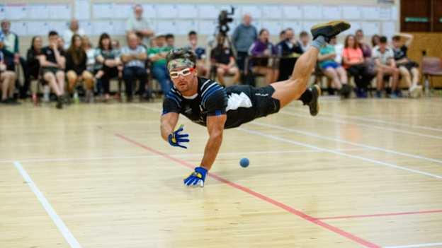 Tyrone's Sean Kerr in action in the Irish Wallball Nationals.