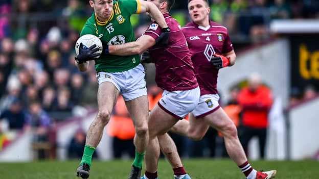 Jordan Morris of Meath in action against Sam McCartan of Westmeath during the Allianz Football League Division 2 match between Westmeath and Meath at TEG Cusack Park in Mullingar, Westmeath. Photo by Tyler Miller/Sportsfile.