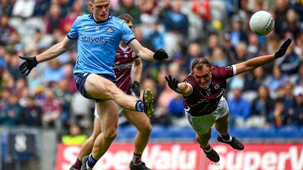 Dublin's Brian Fenton kicks a point at Croke Park. Photo by Harry Murphy/Sportsfile