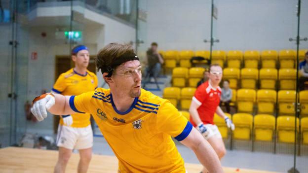 Colin Crehan (pictured) and Diamaid Nash from Clare take on big alley kings and former 4-wall winners Brian Carroll and Gary McConnell from Meath in the oneills.com All-Ireland Senior Doubles semi-finals on Saturday. 