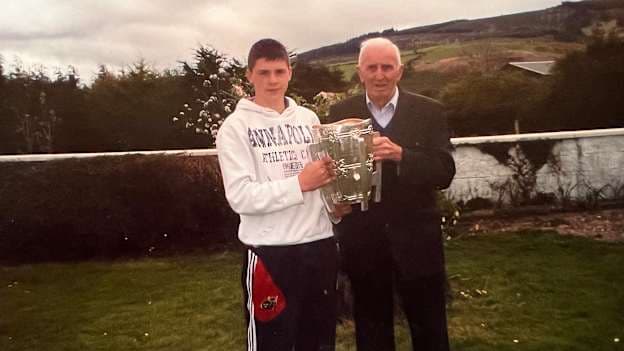 Pakie Ryan and his grandson Gavin pictured with the Liam MacCarthy Cup. 