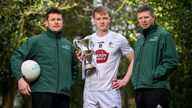 Pictured at the launch of the 2024 EirGrid GAA Football U20 All-Ireland Championship is Kerry U20 manager Tomás Ó Sé, Dublin U20 manager Ciaran Farrelly, and Kildare U20 captain Niall Dolan. EirGrid, the operator of Ireland’s electricity grid, is leading the transition to a low carbon energy future. 2024 marks the 10th year of EirGrid’s sponsorship of the competition. 