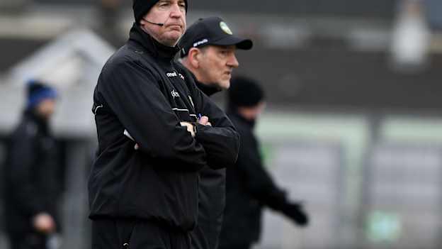 Offaly joint managers Declan Kelly and Mickey Harte during the Allianz Football League Division 3 match between Offaly and Sligo at Glenisk O'Connor Park in Tullamore, Offaly. Photo by Matt Browne/Sportsfile.