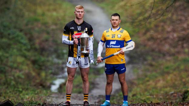Pictured is Clare senior hurler, David Reidy and Kilkenny senior hurler, Adrian Mullen, who have teamed up with Allianz today to look ahead to the upcoming Allianz Hurling League Division 1 Final this weekend. This year, during their 32nd year sponsoring the competition, Allianz has been campaigning for children and young people to #StopTheDrop and remain involved in sport when transitioning from primary to secondary school. For more information visit https://www.allianz.ie/stopthedrop 
