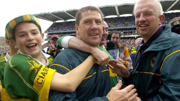 Kerry manager Jack O'Connor, centre, is congratulated by fans after victory over Mayo in the 2004 All-Ireland SFC Final. Picture credit; Brendan Moran / SPORTSFILE 