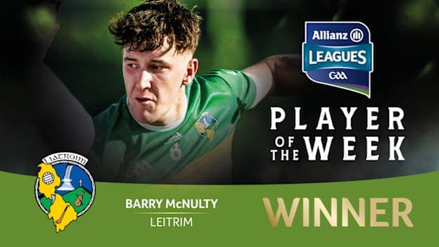 Barry McNulty voted GAA.ie Footballer of the Week