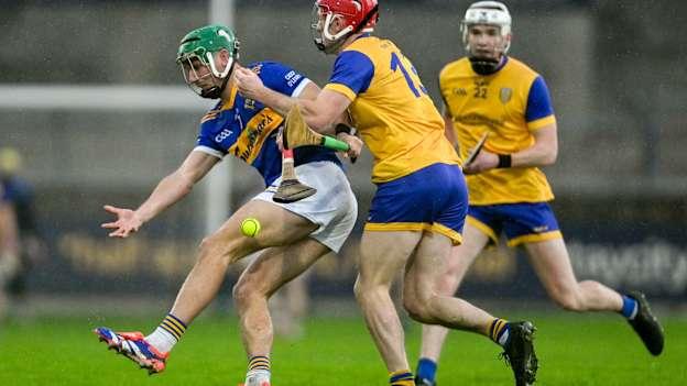Jordan Walshe, Clough-Ballacolla, and Colin Currie, Na Fianna, in AIB Leinster Club SHC action. Photo by Stephen Marken/Sportsfile