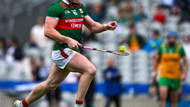 Mayo's Seán Regan in action against Donegal in the 2024 Nickey Rackard Cup Final at Croke Park. Photo by Ray McManus/Sportsfile
