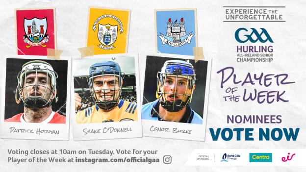 Cork's Patrick Horgan, Clare's Shane O'Donnell, and Dublin's Conor Burke are this week's GAA.ie Hurler of the Week nominees. 