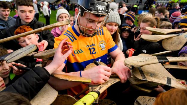 Tony Kelly of Clare signs autographs for supporters after the Allianz Hurling League Division 1 Group A match between Wexford and Clare at Chadwicks Wexford Park in Wexford. Photo by Ray McManus/Sportsfile.