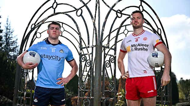 Greg McEneaney, Dublin, and Brian Kennedy, Tyrone, pictrured ahead of Sunday's Allianz Football League Division One clash at O'Neills Healy Park. Photo by Sam Barnes/Sportsfile