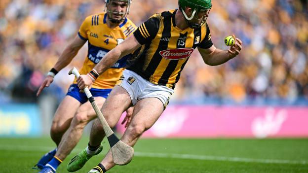 Eoin Cody, Kilkenny, and Rory Hayes, Clare, in All-Ireland SHC Semi-Final action in 2023. Photo by Brendan Moran/Sportsfile
