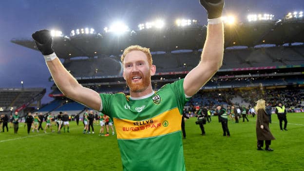 Conor Glass celebrates at Croke Park following Glen's AIB All-Ireland Club SFC Final win over St Brigid's. Photo by Piaras Ó Mídheach/Sportsfile