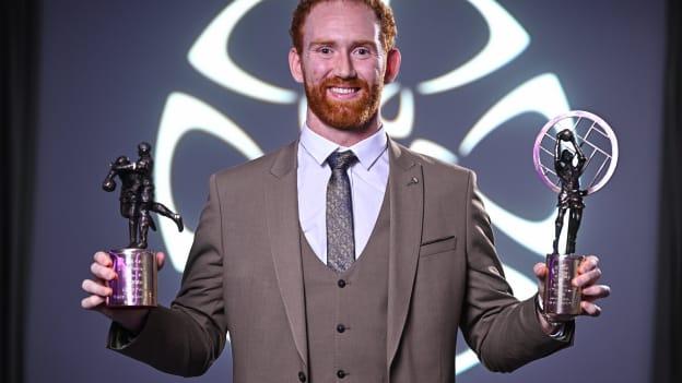 Conor Glass with his AIB GAA Club Footballer of the Year and Football Team of the Year awards at Croke Park. Photo by Sam Barnes/Sportsfile