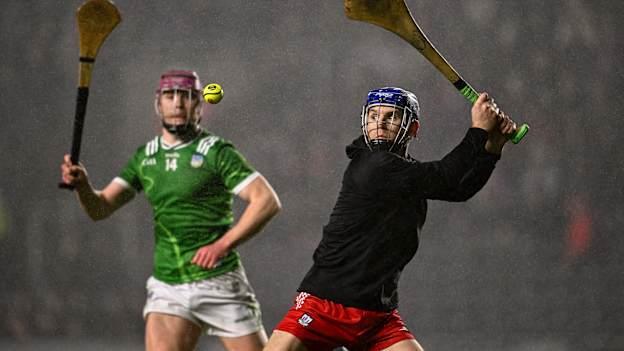 Cork goalkeeper Patrick Collins and Limerick's Shane O'Brien in Allianz Hurling League action at SuperValu Páirc Uí Chaoimh. Photo by Piaras Ó Mídheach/Sportsfile