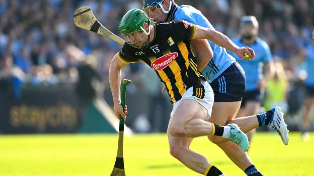 Martin Keoghan, Kilkenny, and Eoghan O'Donnell, Dublin, in Leinster SHC action at Parnell Park. Photo by Daire Brennan/Sportsfile