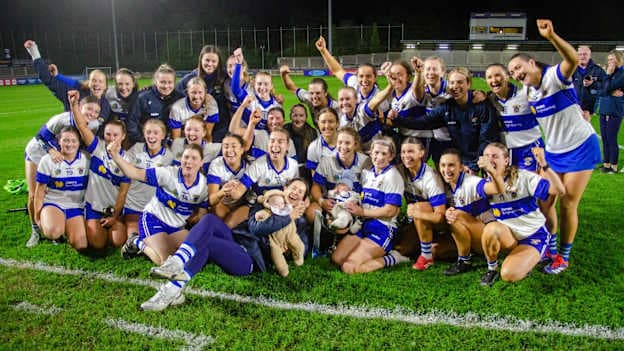 St Vincents celebrate after winning the 2024 Dublin Senior Camogie Championship. 