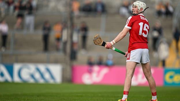 Jack Leahy of Cork during the 2024 oneills.com Munster GAA U20 Hurling Championship semi-final match between Clare and Cork at Cusack Park in Ennis, Clare. Photo by Brendan Moran/Sportsfile.