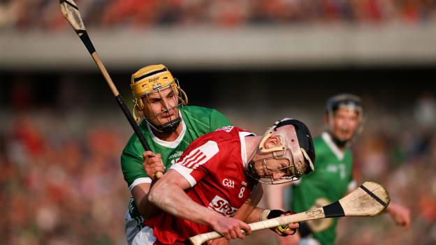 Ethan Twomey of Cork in action against Cathal O Neill of Limerick during the Munster GAA Hurling Senior Championship Round 3 match between Cork and Limerick at SuperValu Páirc Ui Chaoimh in Cork. Photo by Daire Brennan/Sportsfile.