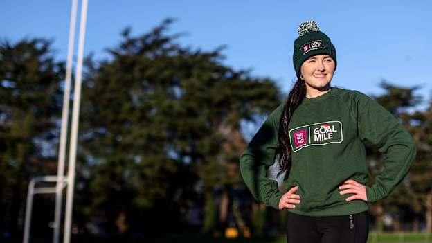 Pictured is Antrim Camogie player, Amy Boyle who has teamed up with AIB to support the GOAL mile. As part the campaign AIB is offering people who register for the GOAL Mile the chance to win one of the ten €1,000 prizes for their GAA, Camogie, or LGFA club. To win, people need to register for their GOAL Mile and then enter the AIB GAA GOAL Mile competition at  www.aibgaagoalmile2024.com.   