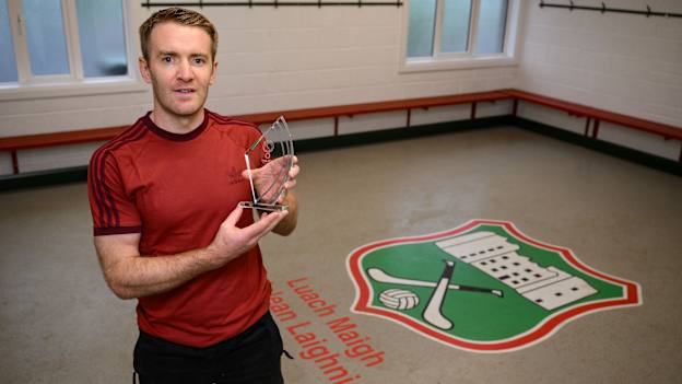 Tipperary hurler Noel McGrath with his GWA Hurling Personality of the Year award at his home club of Loughmore-Castleiney GAA club, ahead of the Gaelic Writers Association Awards, proudly supported by Dalata Hotel Group. Photo by Brendan Moran/Sportsfile.