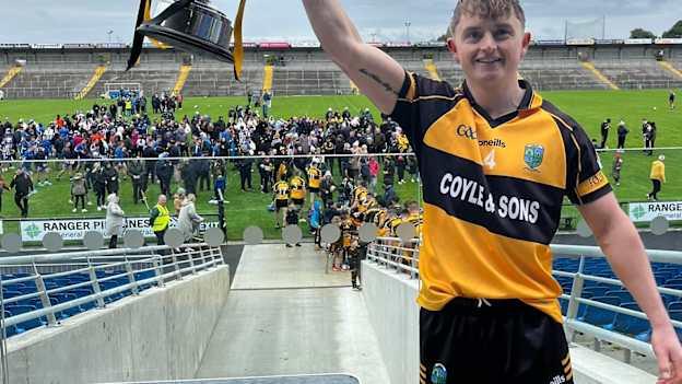 Conor Coyle captained Four Roads to Roscommon SHC glory at Dr Hyde Park. Photo by Roscommon GAA