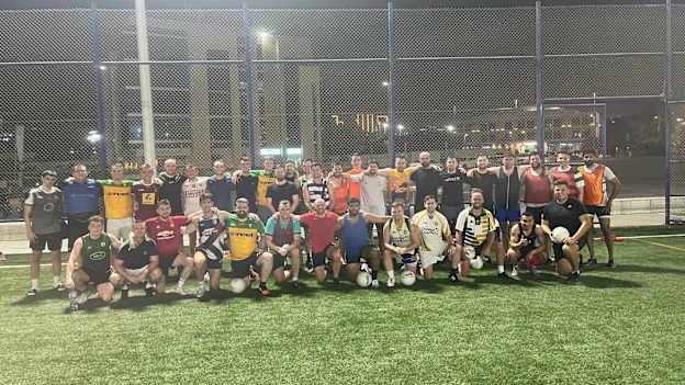 Players at Donegal Dubai's first official training session last Wednesday.