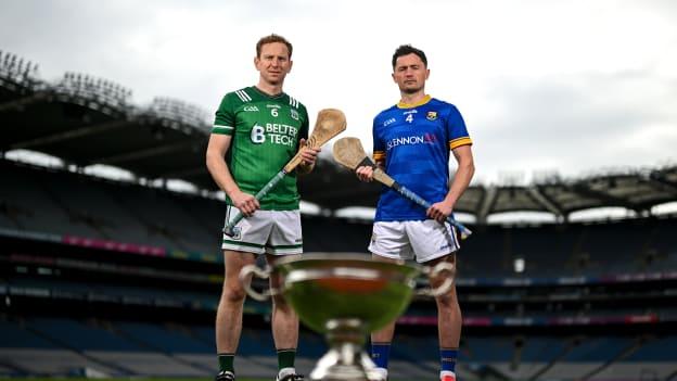 Fermanagh's Ryan Bogue and Longford's John Casey pictured ahead of the Lory Meagher Cup Final. Photo by Stephen McCarthy/Sportsfile
