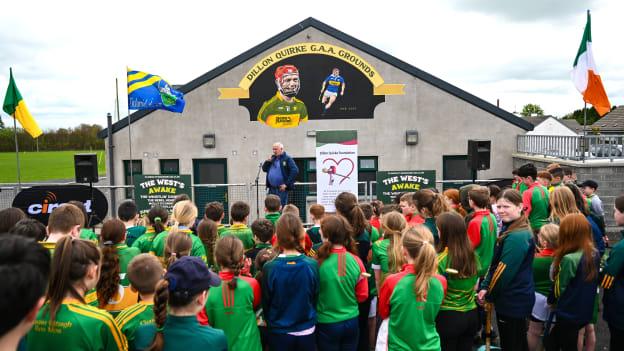Attendees pictured at the launch of the Dillon Quirke foundation at Clonoulty Rossmore GAA club's grounds. 