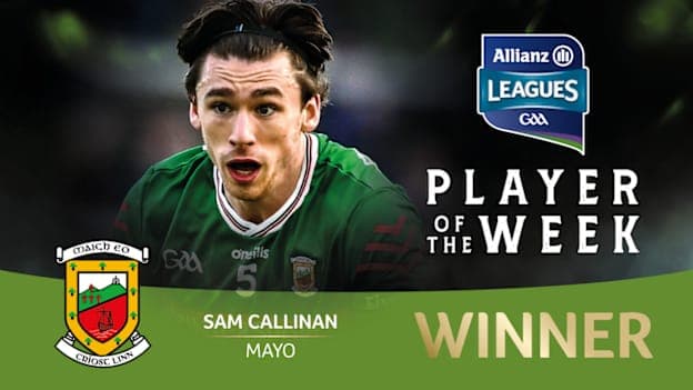 GAA.ie Footballer of the Week Sam Callinan.