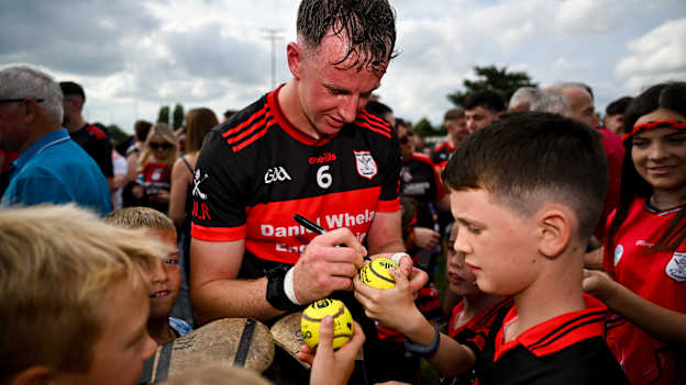 Mount Leinster Rangers captain Kevin McDonald signs autographs for supporters after the Carlow County Senior Club Hurling Championship final match between Naomh Moling and Mt Leinster Rangers at Netwatch Cullen Park in Carlow. Photo by Brendan Moran/Sportsfile.