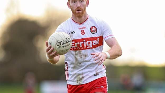 Conor Glass of Derry during the Allianz Football League Division 2 match between Louth and Derry at DEFY Pairc Mhuire in Ardee, Louth. Photo by Thomas Flinkow/Sportsfile.