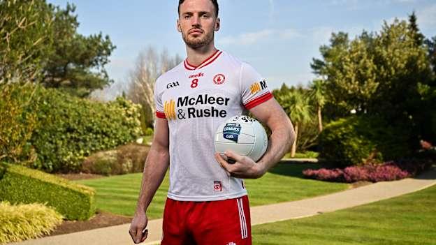 Tyrone footballer Brian Kennedy poses for a portrait before a media conference at the Carrickdale Hotel in Dundalk, Louth ahead of the upcoming Allianz Football League Division 1 match between Tyrone and Dublin on Sunday, March 23rd at O'Neills Healy Park in Omagh, Tyrone. Photo by Sam Barnes/Sportsfile.