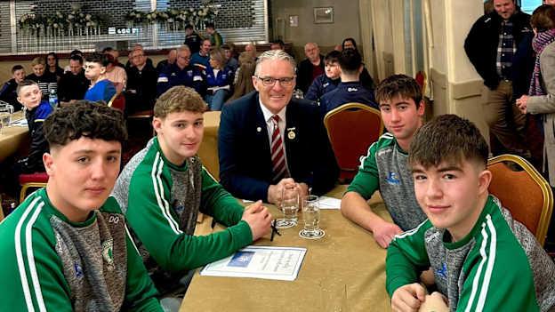Uachtarán CLG, Iatlaith Ó Broin, ag Scór na nÓg i Muineachán inniu