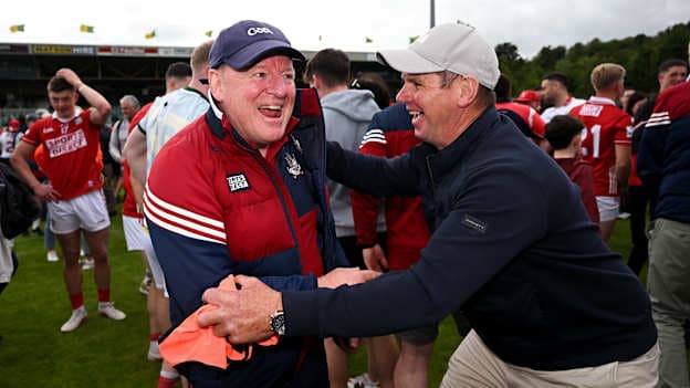Cork manager John Cleary celebrates after the GAA Football All-Ireland Senior Championship Round 2A match between Donegal and Cork at MacCumhaill Park in Ballybofey, Donegal. Photo by Ramsey Cardy/Sportsfile