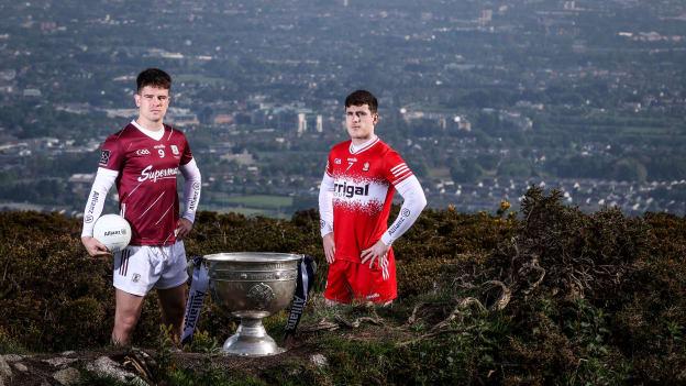 Pictured is Galway footballer Seán Kelly and Derry footballer, Padraig McGrogan who have teamed up with Allianz Insurance to look ahead to their All-Ireland Senior Football Championship Group stages campaign and what will be a busy summer of Gaelic football.

 

 

