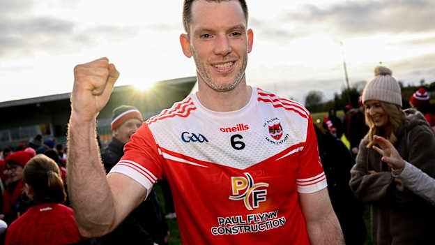 Niall Carty celebrates following Pádraig Pearses AIB Connacht Club SFC Semi-FInal win over Mohill. Photo by Seb Daly/Sportsfile