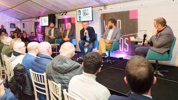 One of the panels at the Castlebar launch for ‘Our Finest Hour – Mayo GAA clubs reflect on their glory days’ as part of the Wild Atlantic Words Literary Festival. From left: Aidan O’Shea, Breaffy; Tony Stakelum, Castlebar Mitchels Hurling Club; John Feeney, Ballintubber; Edwin McGreal, author; and Mike Finnerty, MC.

Photo by: John Mee
