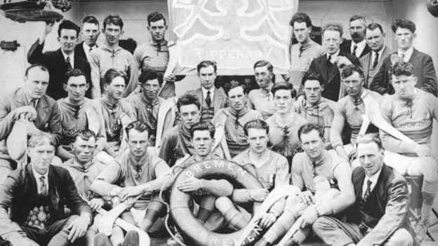 The Tipperary hurling team that toured the USA in 1926 pictured aboard the SS Bremen.