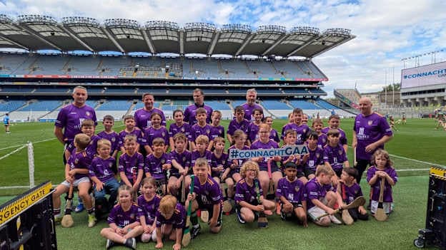 The young hurlers from Na Fianna in Sligo at the recent Connacht GAA Go Games blitz in Croke Park. 