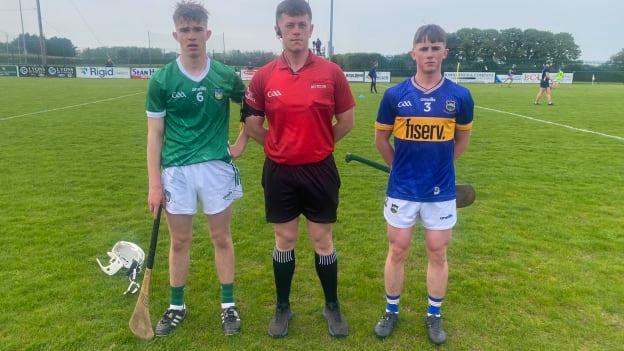Limerick captain, Jack Cosgrave, left, and Tipperary captain, Cathal O'Reilly, pictured before their Electric Ireland Munster Minor Hurling Championship clash. 
