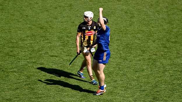 Tony Kelly celebrates following a late Clare point against Kilkenny. Photo by Daire Brennan/Sportsfile