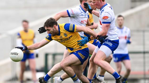 James Fitzpatrick of Roscommon in action against Ryan O’Toole of Monaghan during the Allianz Football League Division 1 match between Roscommon and Monaghan at Dr Hyde Park in Roscommon. Photo by Daire Brennan/Sportsfile