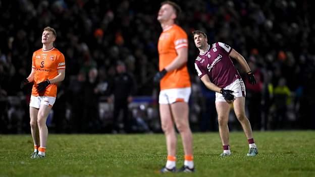 Paul Conroy of Galway watches his attempt go over for a two point score during the Allianz Football League Division 1 match between Galway and Armagh at Pearse Stadium in Galway. Photo by David Fitzgerald/Sportsfile