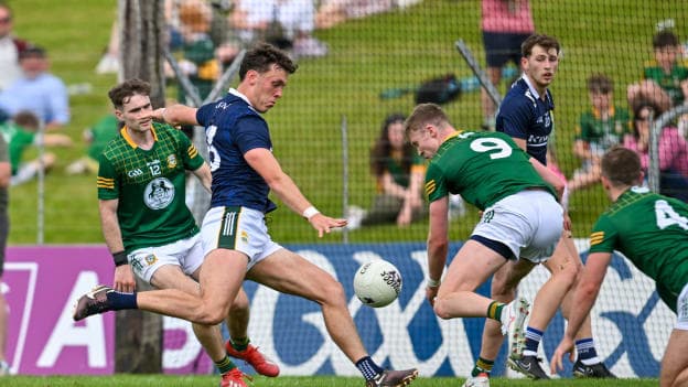 David Clifford of Kerry scores his side's second goal during the GAA Football All-Ireland Senior Championship Round 2 match between Meath and Kerry at Páirc Tailteann in Navan, Meath. Photo by Stephen Marken/Sportsfile