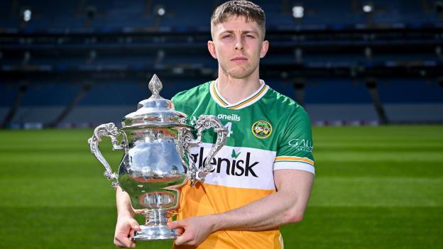 Lee Pearson of Offaly in attendance at the launch of the Tailteann Cup 2024 at Croke Park in Dublin. Photo by Piaras Ó Mídheach/Sportsfile.