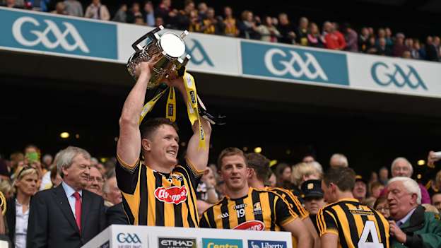 Paul Murphy, Kilkenny, lifts the Liam MacCarthy Cup after the 2015 All-Ireland SHC Final. Picture credit: Ray McManus / SPORTSFILE