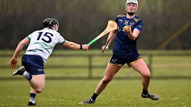 Joe Flanagan, DCU Dóchas Éireann, and Paddy O'Donovan, UL, in action during the Electric Ireland Fitzgibbon Cup Final. Photo by Piaras Ó Mídheach/Sportsfile