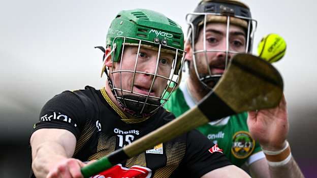 Martin Keoghan, Kilkenny, and Ben Conneely, Offaly, in Allianz Hurling League action. Photo by Ray McManus/Sportsfile